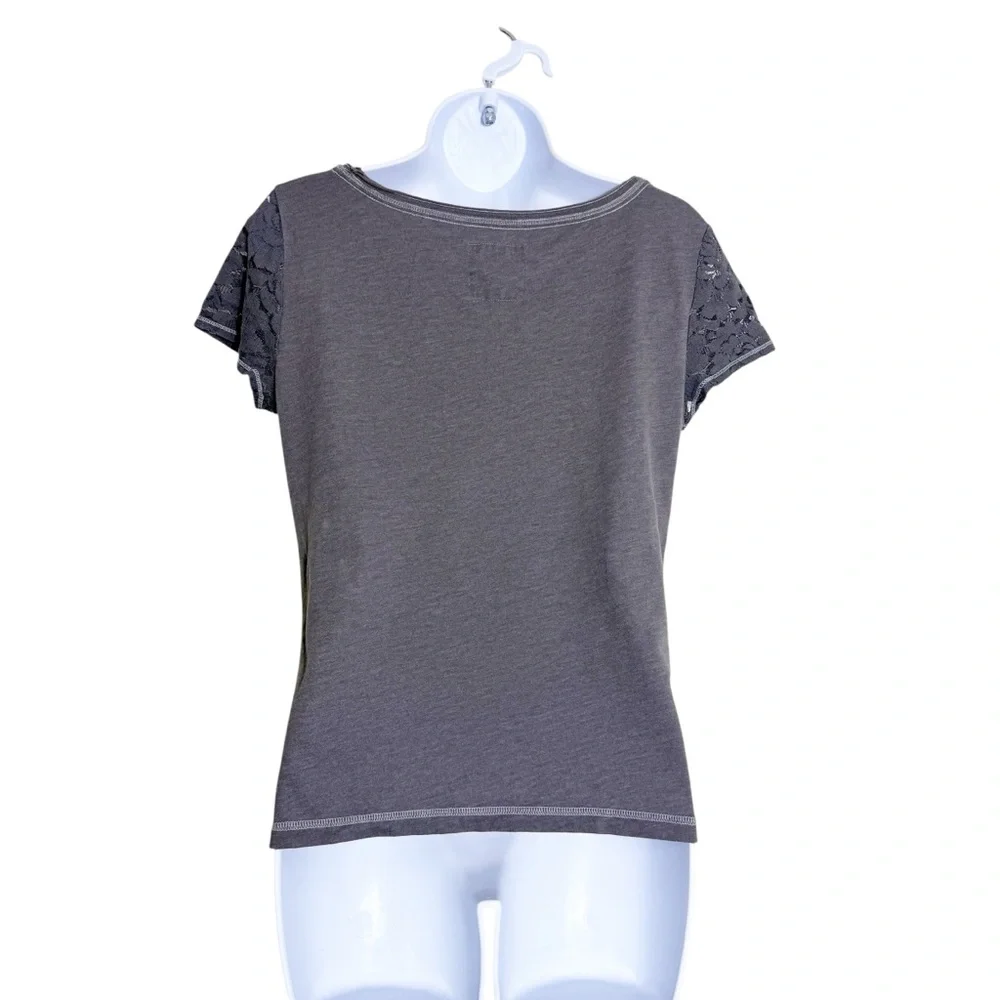 Hollister Y2K Lace Sheer Pocket Baby‎ Tee size M